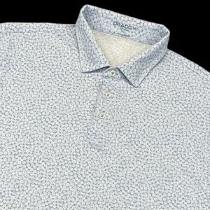B. Draddy Sport Polo Mens XL Blue Swirl Print Nylon Performance Stretch Golf